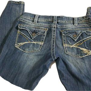 C4e womens 31/32 silver jeans mckenzie slim boot